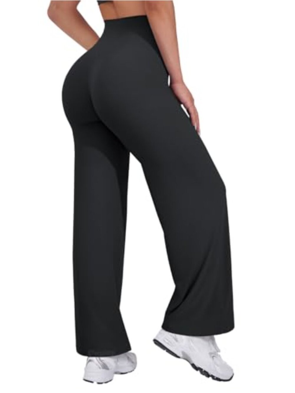 Wide Leg Leggings High Waist Stretch Nylon Spandex Yoga Pants